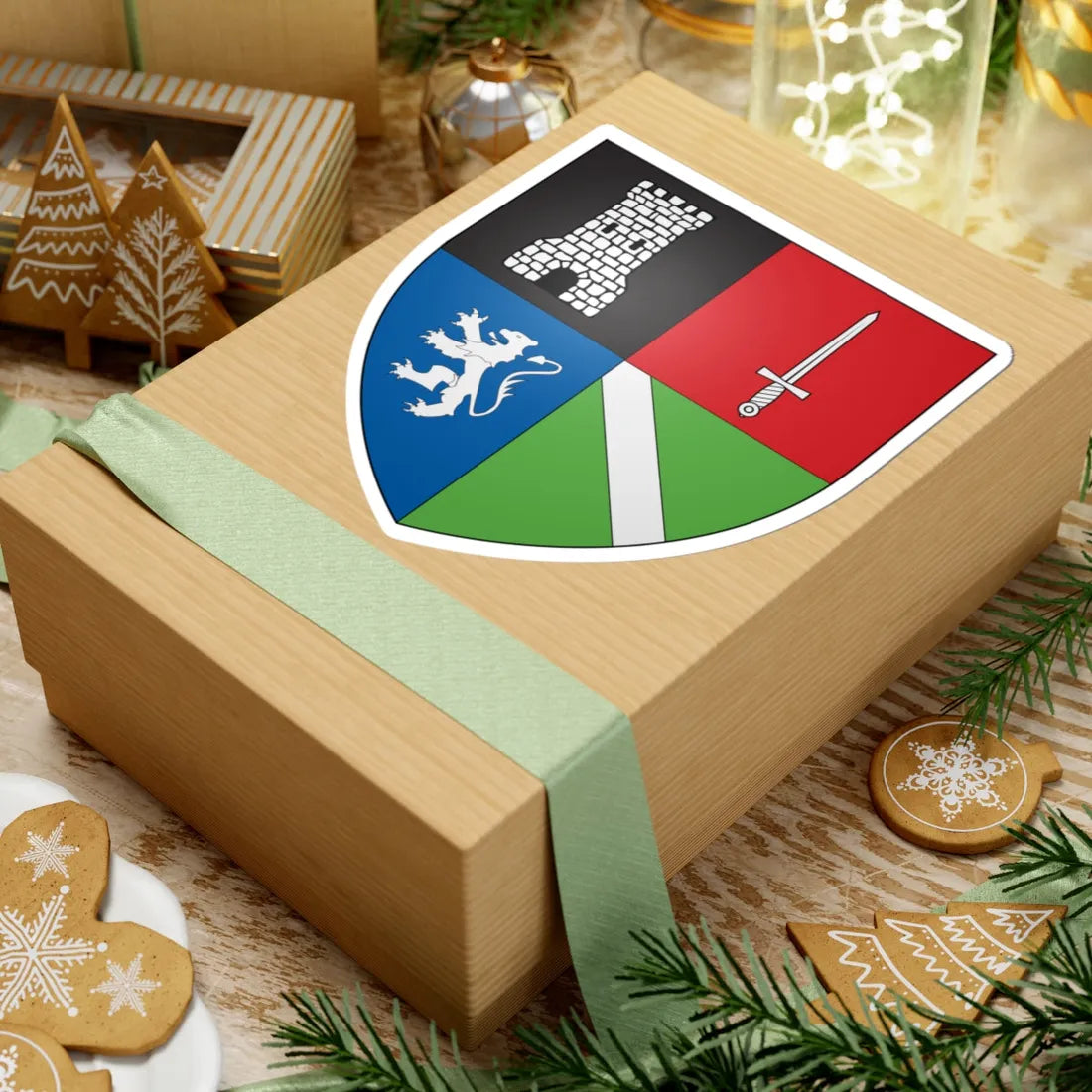 Blason famille fr ALMERAS-LATOUR (France) (Coat of Arms) STICKER Vinyl Kiss-Cut Decal - The Sticker Space