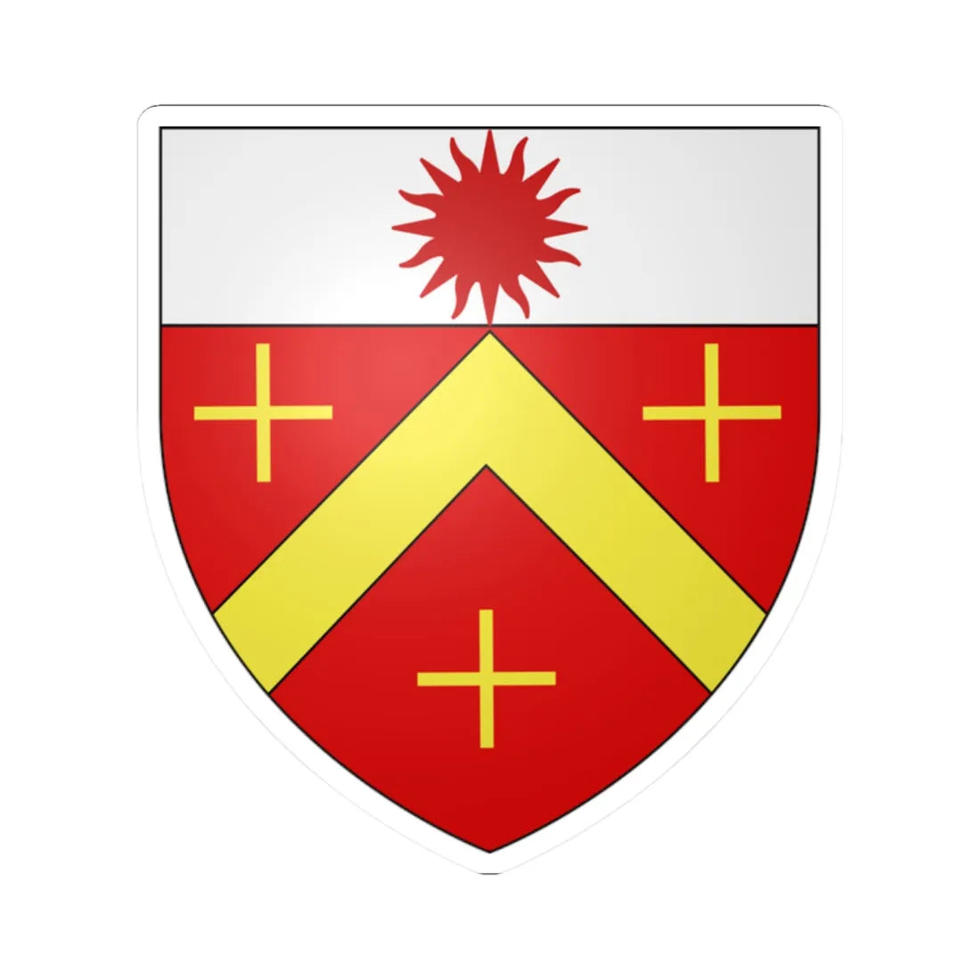 Blason famille fr ALRICS 2 (France) (Coat of Arms) STICKER Vinyl Kiss-Cut Decal 2 Inch White - The Sticker Space