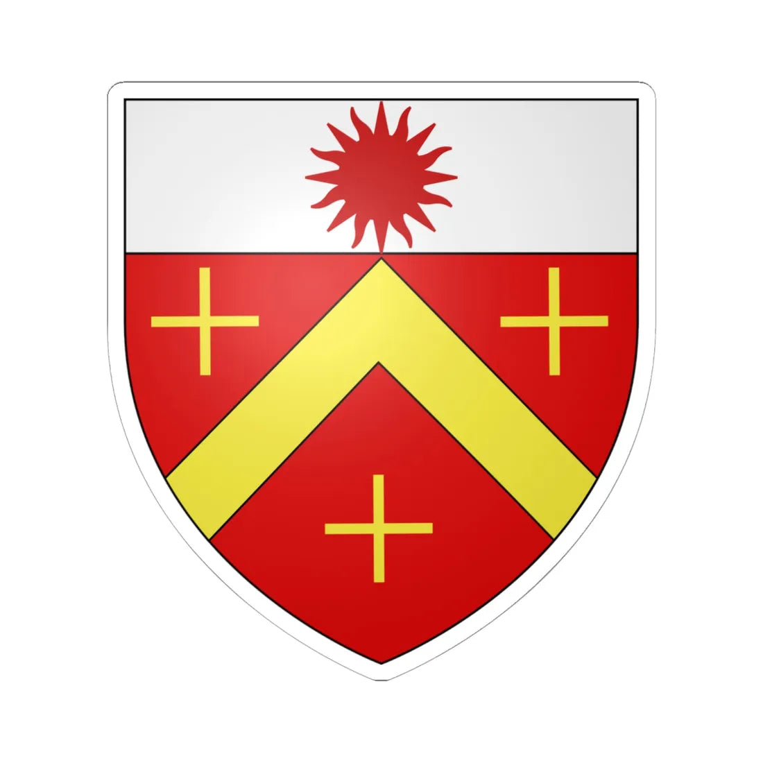 Blason famille fr ALRICS 2 (France) (Coat of Arms) STICKER Vinyl Kiss-Cut Decal 6 Inch White - The Sticker Space