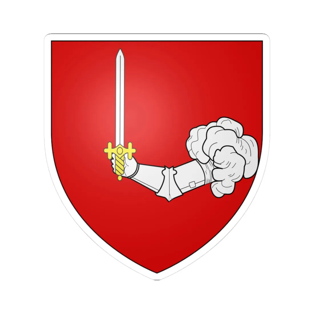 Blason famille fr AMAT (France) (Coat of Arms) STICKER Vinyl Kiss-Cut Decal 3 Inch White - The Sticker Space