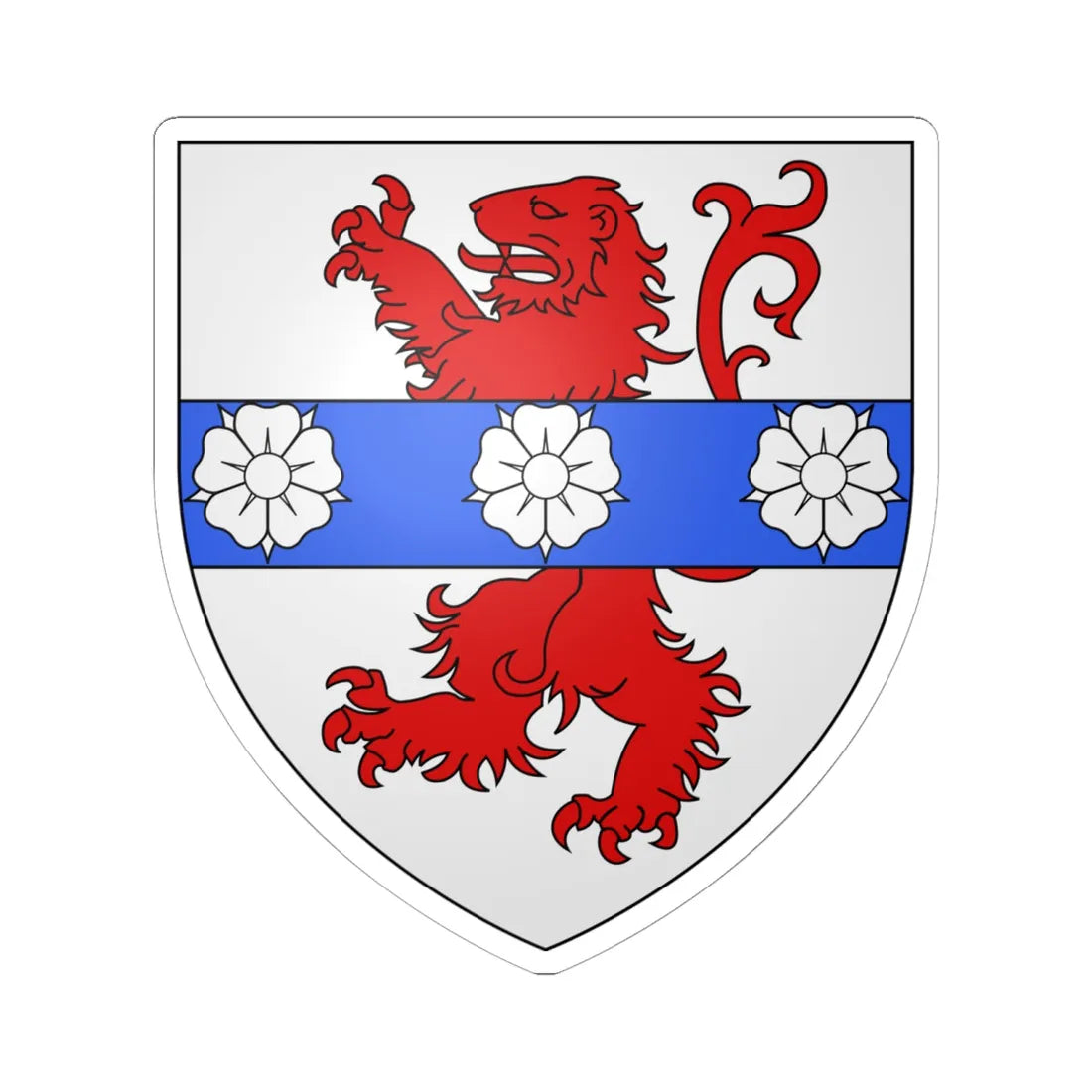 Blason famille fr AMBLARD (France) (Coat of Arms) STICKER Vinyl Kiss-Cut Decal 6 Inch White - The Sticker Space