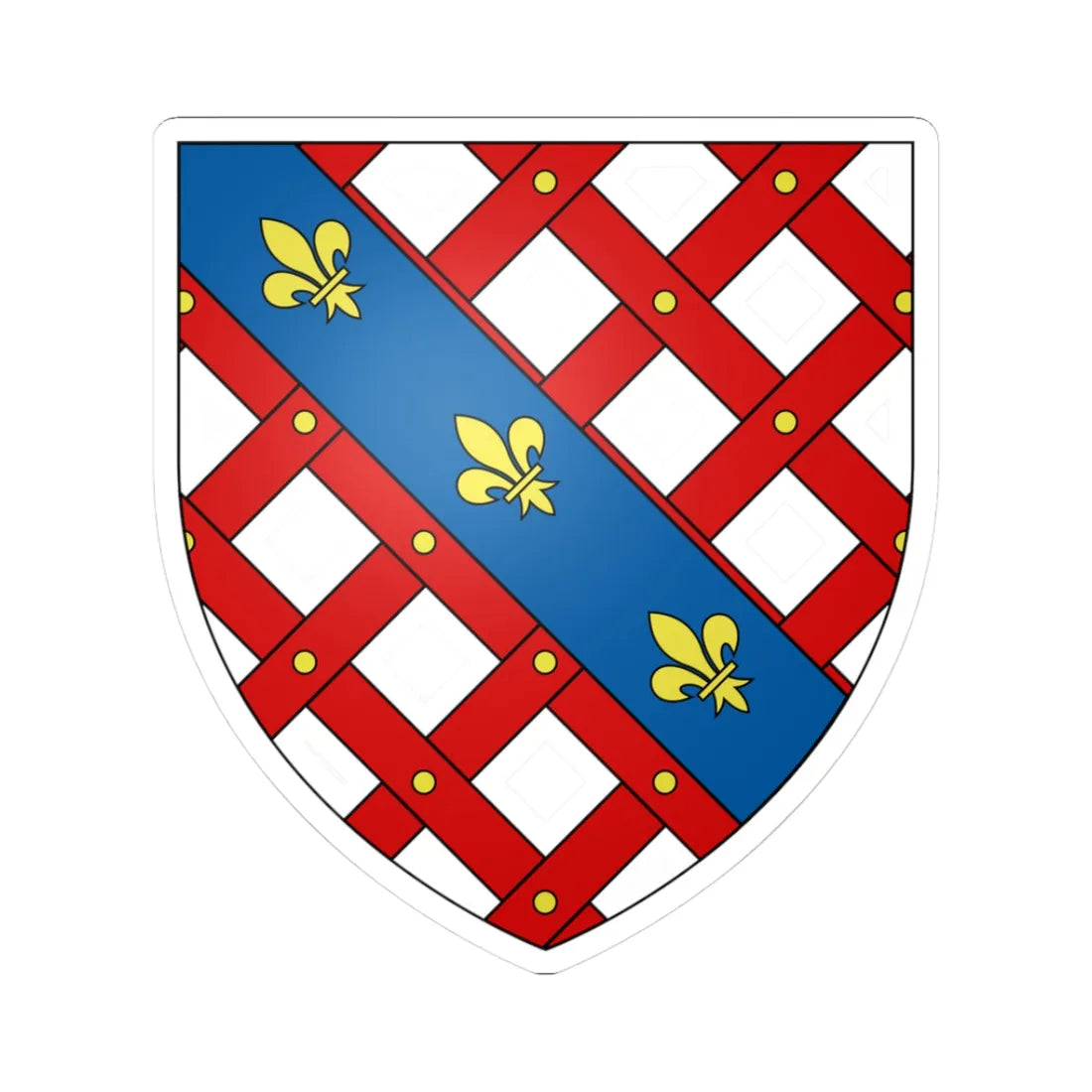 Blason famille fr AMBROIS (France) (Coat of Arms) STICKER Vinyl Kiss-Cut Decal 3 Inch White - The Sticker Space