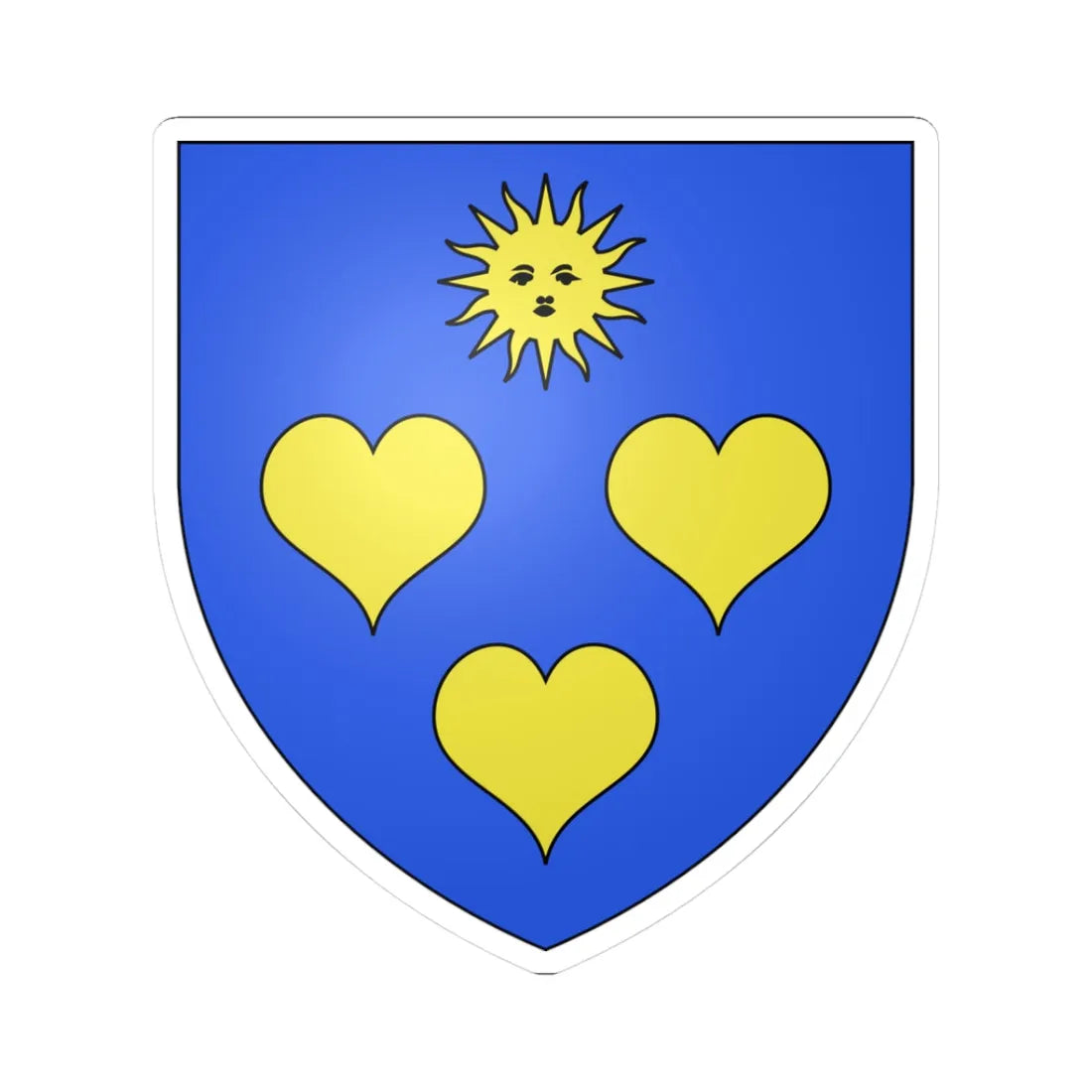 Blason famille fr Amelot (France) (Coat of Arms) STICKER Vinyl Kiss-Cut Decal 3 Inch White - The Sticker Space