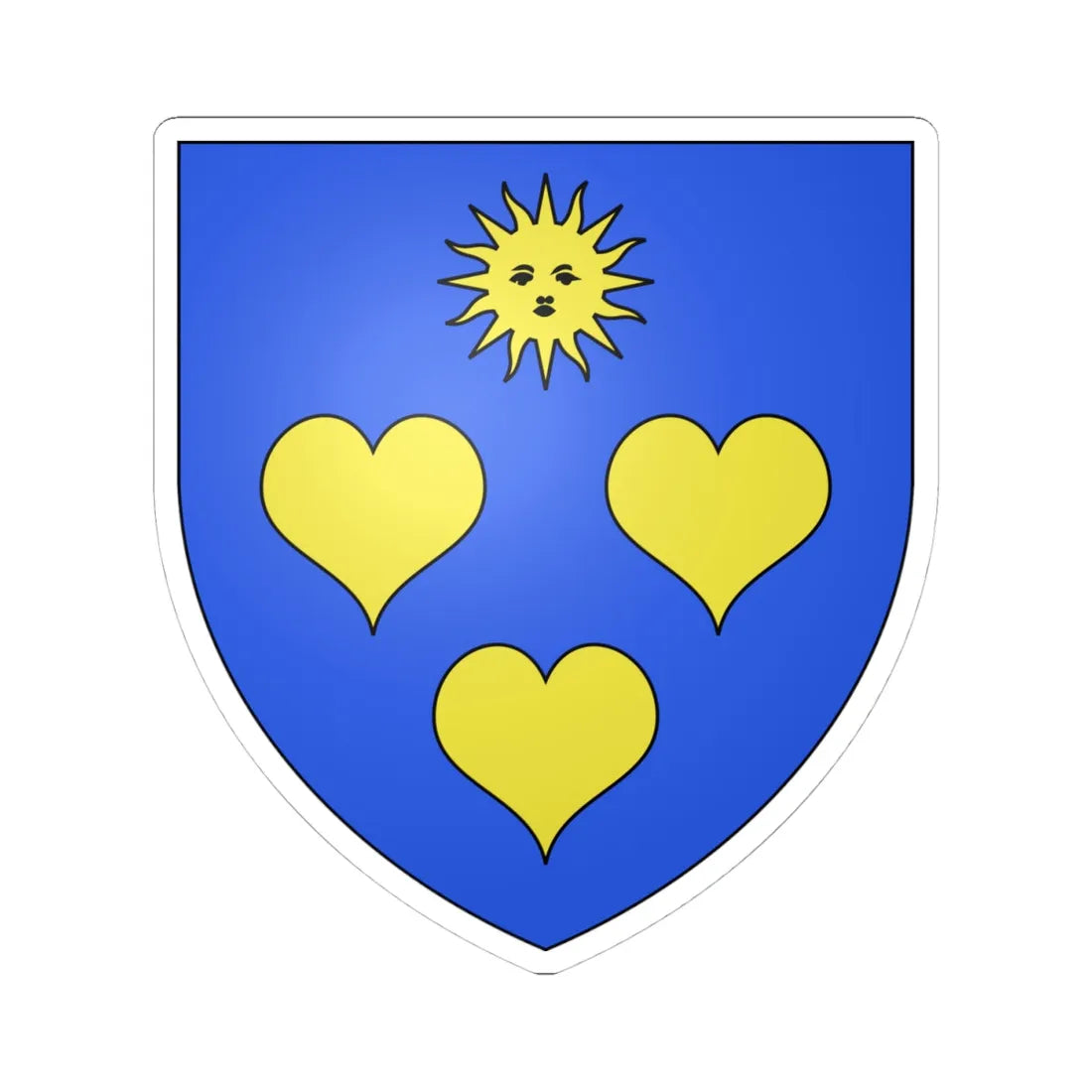 Blason famille fr Amelot (France) (Coat of Arms) STICKER Vinyl Kiss-Cut Decal 4 Inch White - The Sticker Space