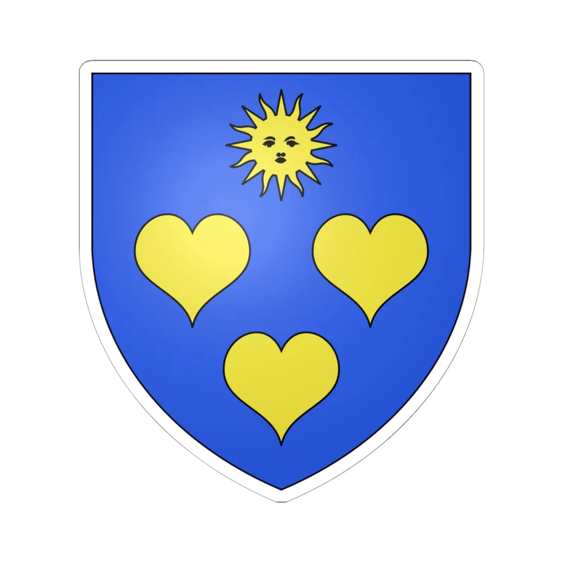 Blason famille fr Amelot (France) (Coat of Arms) STICKER Vinyl Kiss-Cut Decal 6 Inch White - The Sticker Space