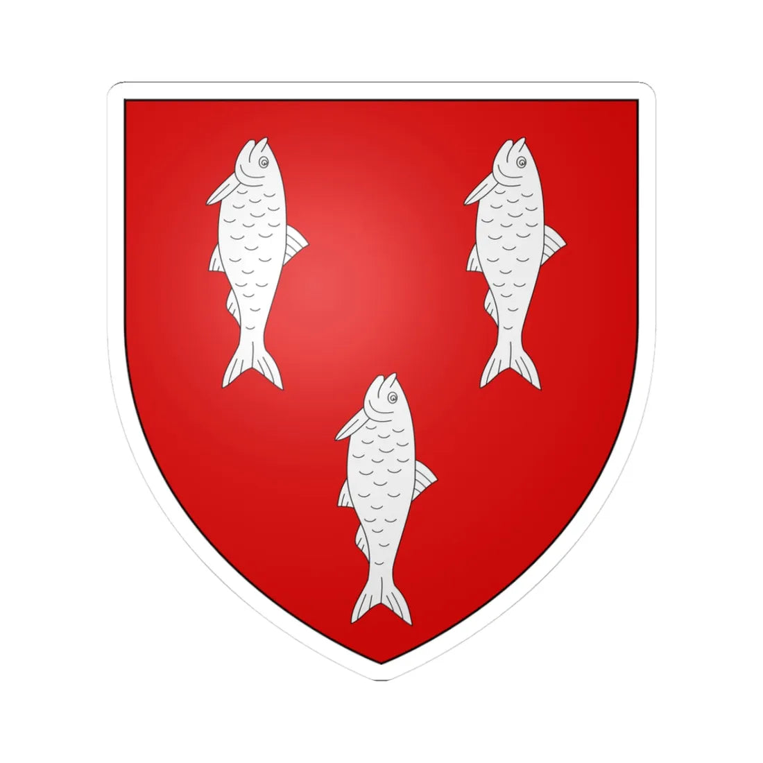 Blason famille fr Anceau Nivernais (France) (Coat of Arms) STICKER Vinyl Kiss-Cut Decal 3 Inch White - The Sticker Space