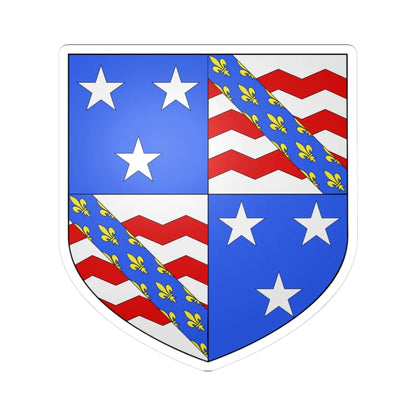 Blason famille fr Andrault de Langeron ap1532 (France) (Coat of Arms) STICKER Vinyl Kiss-Cut Decal 3 Inch White - The Sticker Space