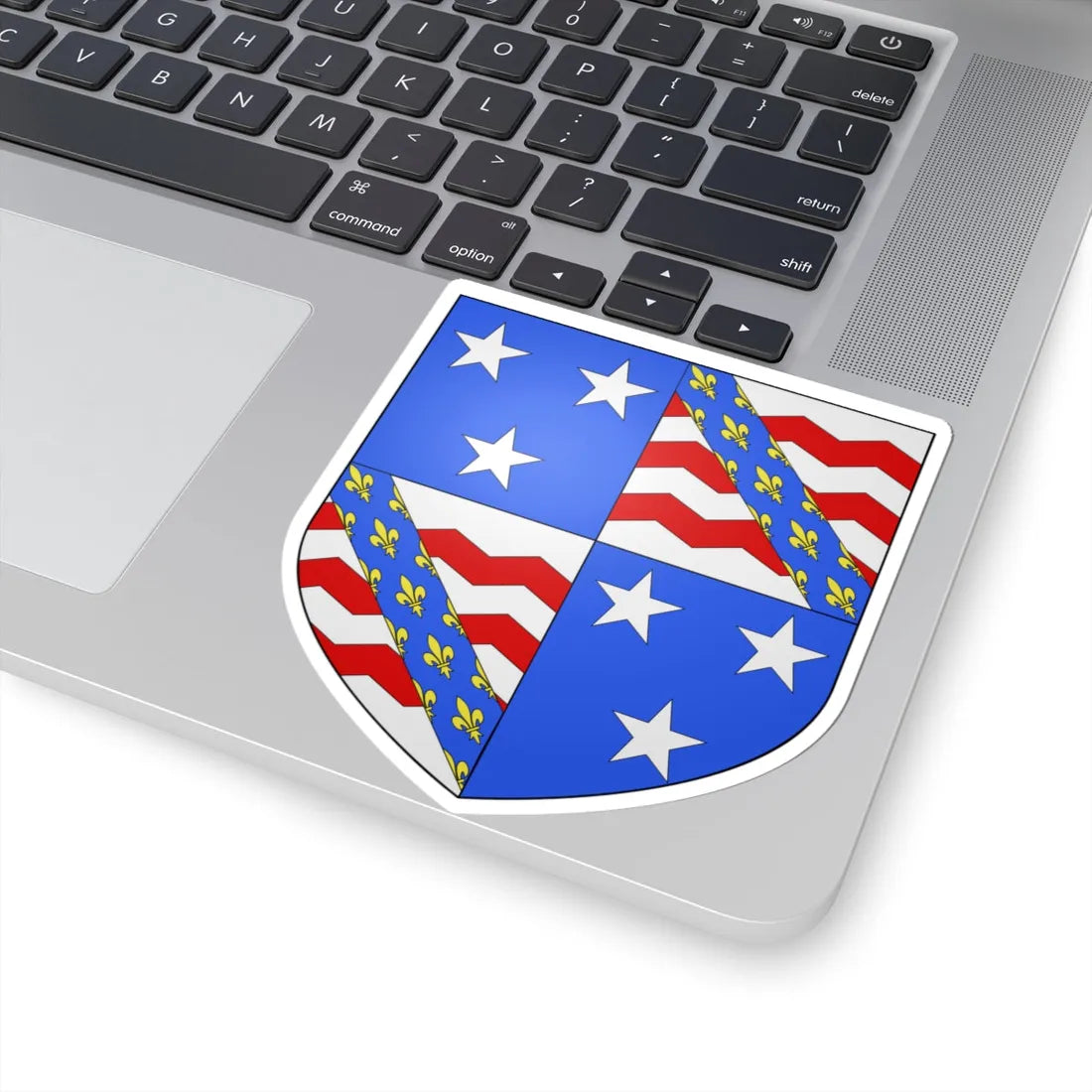 Blason famille fr Andrault de Langeron ap1532 (France) (Coat of Arms) STICKER Vinyl Kiss-Cut Decal - The Sticker Space