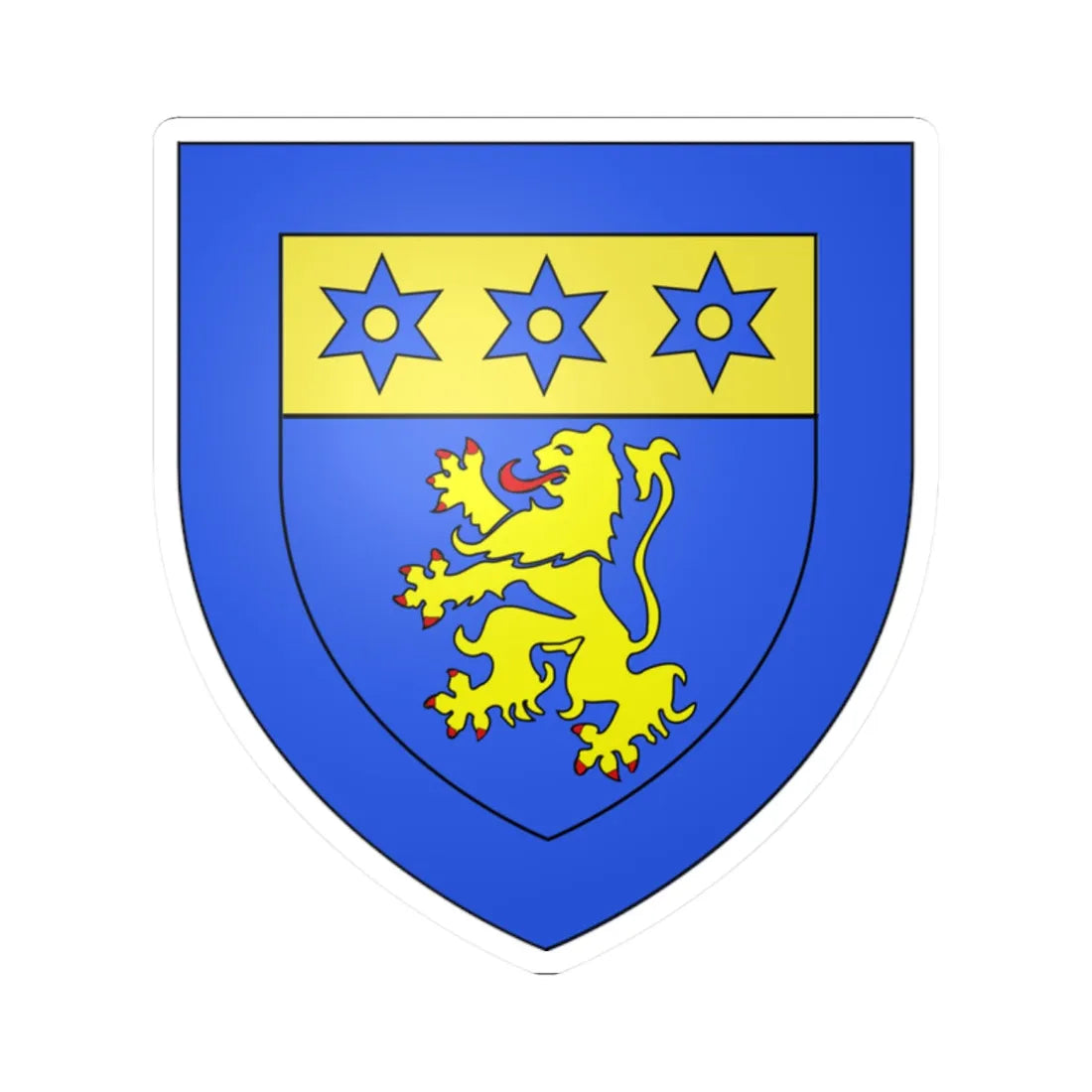 Blason famille fr Androl (France) (Coat of Arms) STICKER Vinyl Kiss-Cut Decal 2 Inch White - The Sticker Space