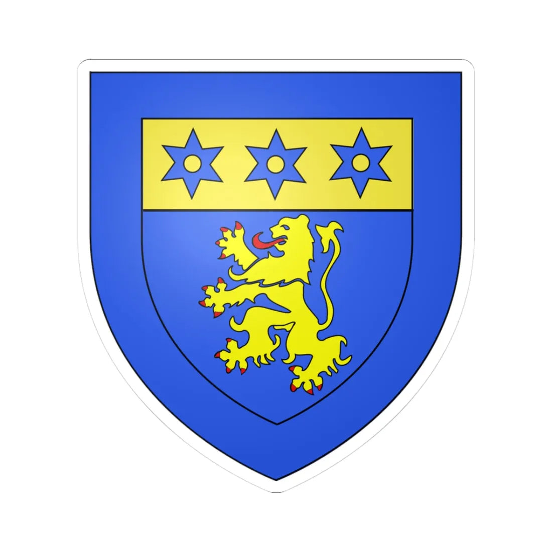 Blason famille fr Androl (France) (Coat of Arms) STICKER Vinyl Kiss-Cut Decal 3 Inch White - The Sticker Space