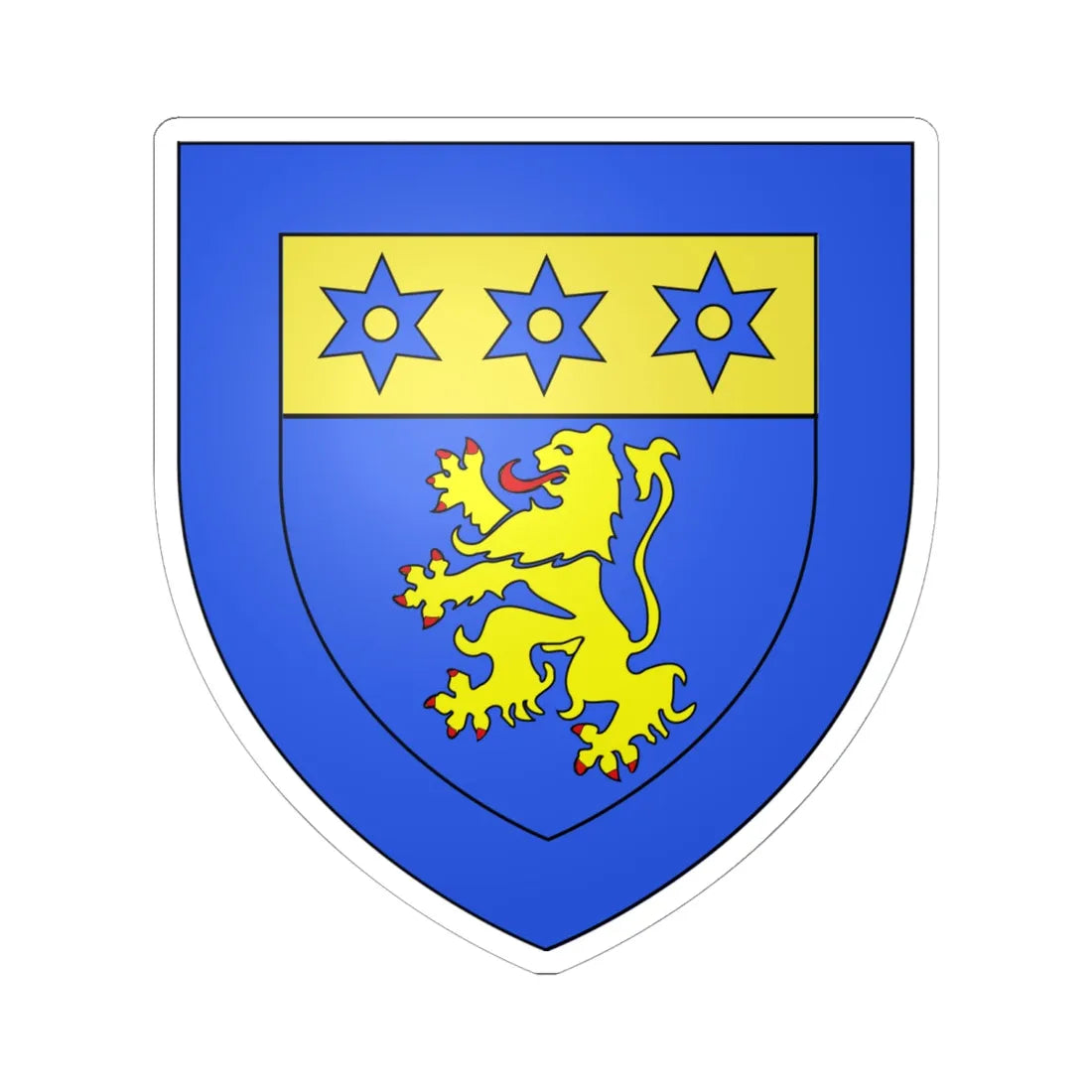 Blason famille fr Androl (France) (Coat of Arms) STICKER Vinyl Kiss-Cut Decal 6 Inch White - The Sticker Space