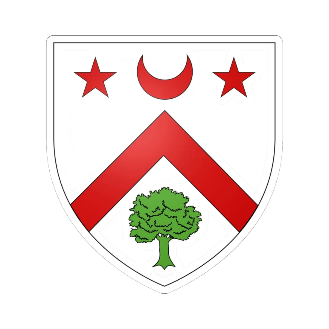 Blason famille fr Angevin (France) (Coat of Arms) STICKER Vinyl Kiss-Cut Decal 4 Inch White - The Sticker Space