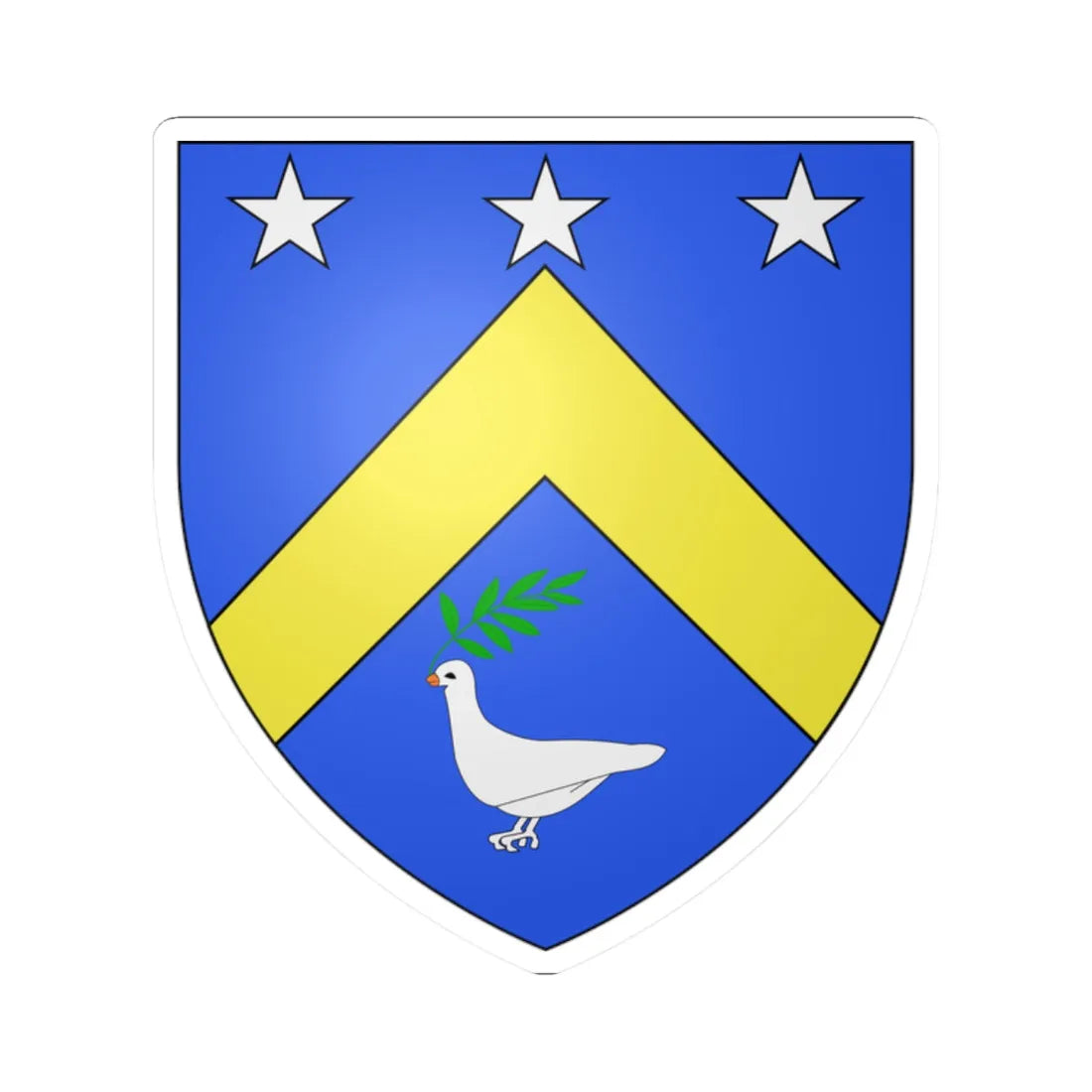 Blason famille fr ANGLES (France) (Coat of Arms) STICKER Vinyl Kiss-Cut Decal 2 Inch White - The Sticker Space