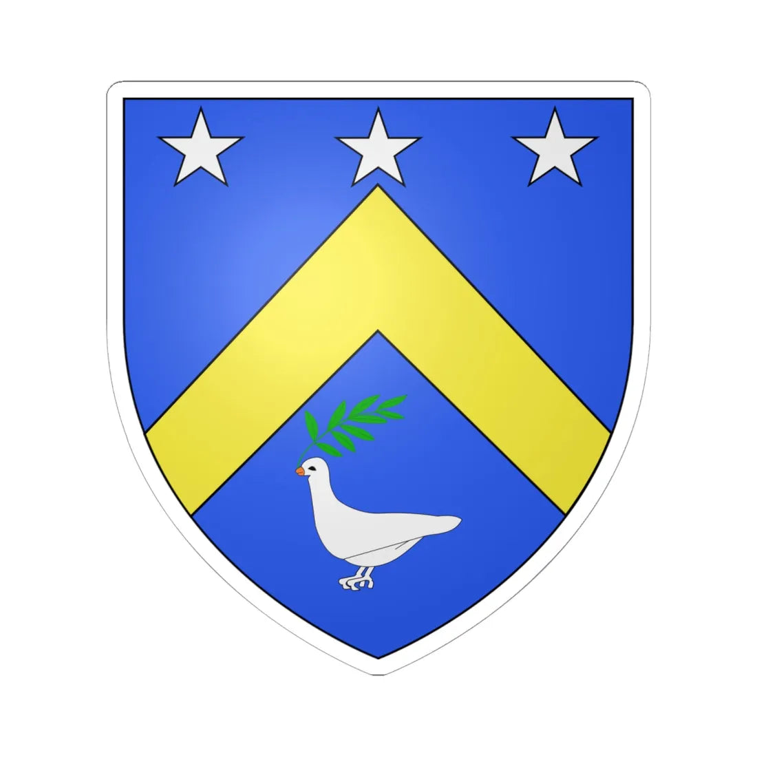 Blason famille fr ANGLES (France) (Coat of Arms) STICKER Vinyl Kiss-Cut Decal 6 Inch White - The Sticker Space