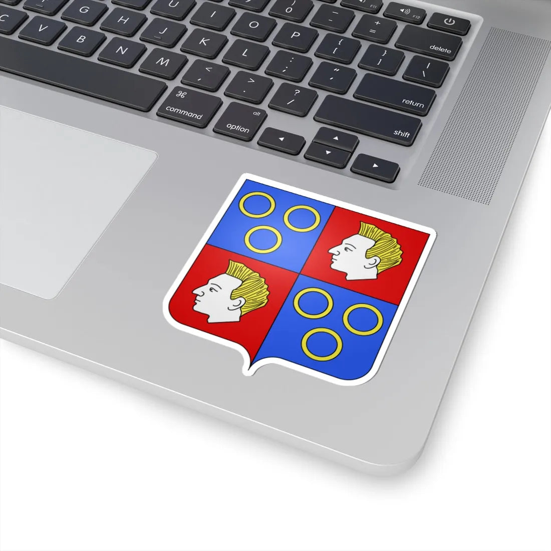 Blason famille fr Ango de la Motte-Ango de Flers 2 (France) (Coat of Arms) STICKER Vinyl Kiss-Cut Decal - The Sticker Space