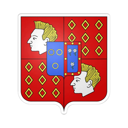 Blason famille fr Ango de la Motte-Ango de Flers 3 (France) (Coat of Arms) STICKER Vinyl Kiss-Cut Decal 6 Inch White - The Sticker Space