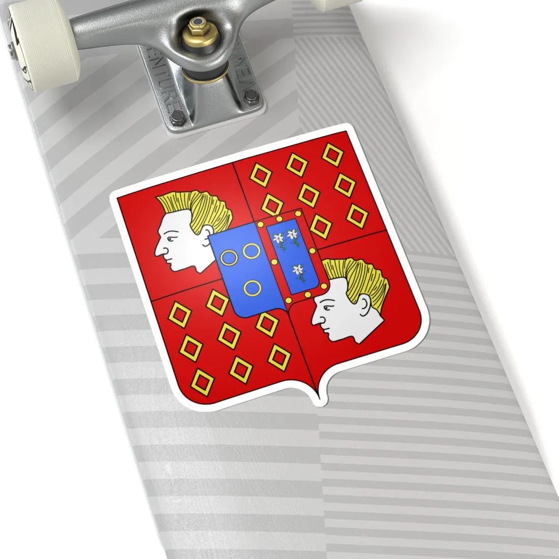 Blason famille fr Ango de la Motte-Ango de Flers 3 (France) (Coat of Arms) STICKER Vinyl Kiss-Cut Decal - The Sticker Space