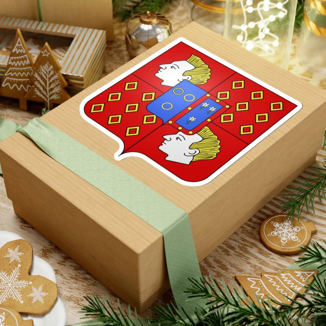 Blason famille fr Ango de la Motte-Ango de Flers 3 (France) (Coat of Arms) STICKER Vinyl Kiss-Cut Decal - The Sticker Space