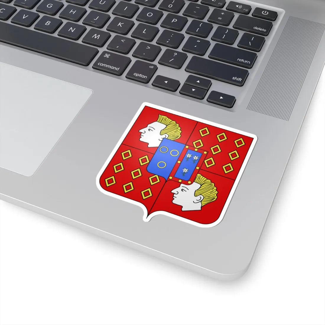 Blason famille fr Ango de la Motte-Ango de Flers 3 (France) (Coat of Arms) STICKER Vinyl Kiss-Cut Decal - The Sticker Space