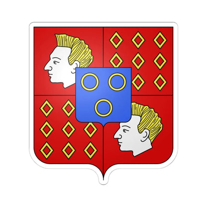 Blason famille fr Ango de la Motte-Ango de Flers (France) (Coat of Arms) STICKER Vinyl Kiss-Cut Decal 6 Inch White - The Sticker Space