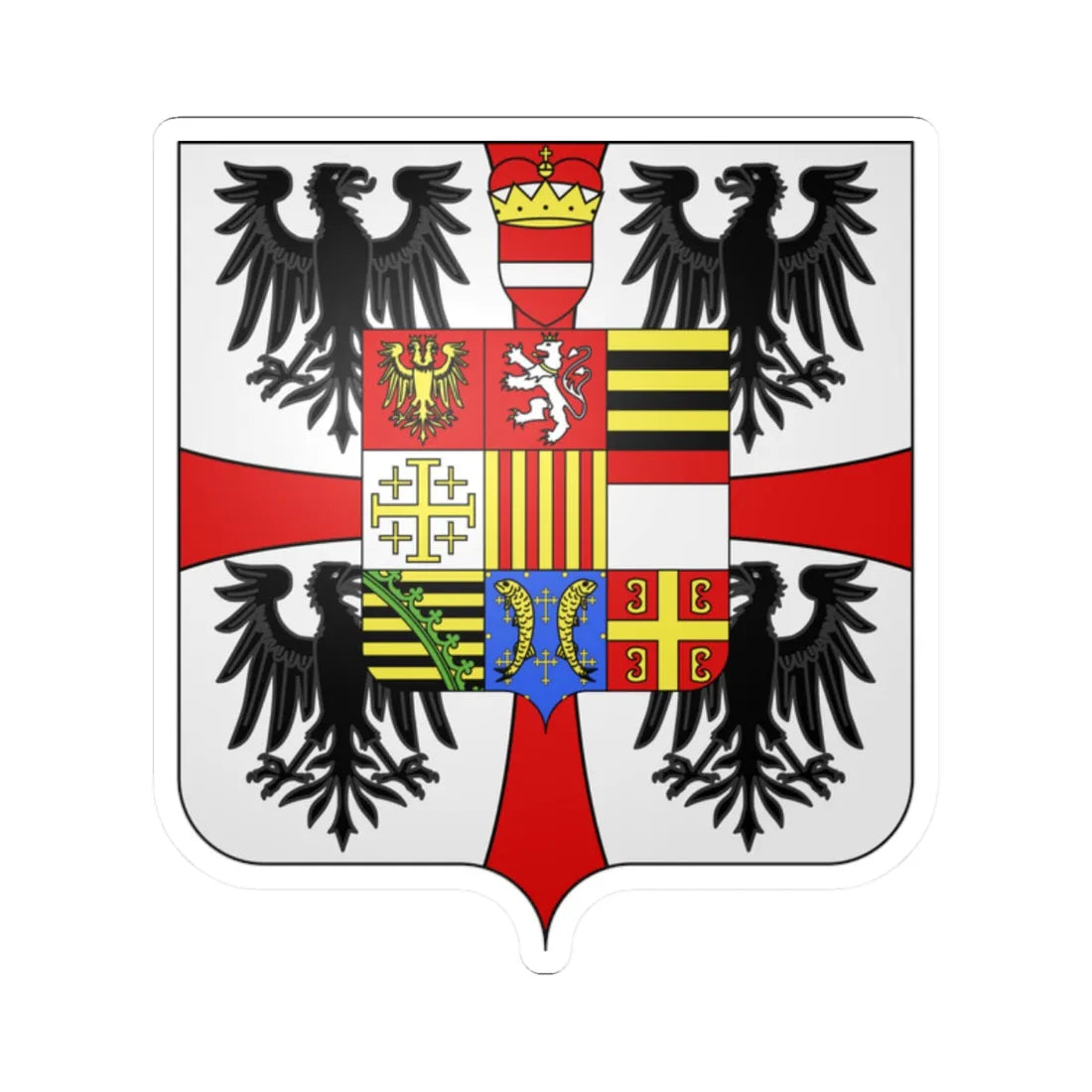 Blason famille it Gonzaga08 (Italy) (Coat of Arms) STICKER Vinyl Kiss-Cut Decal 2 Inch White - The Sticker Space