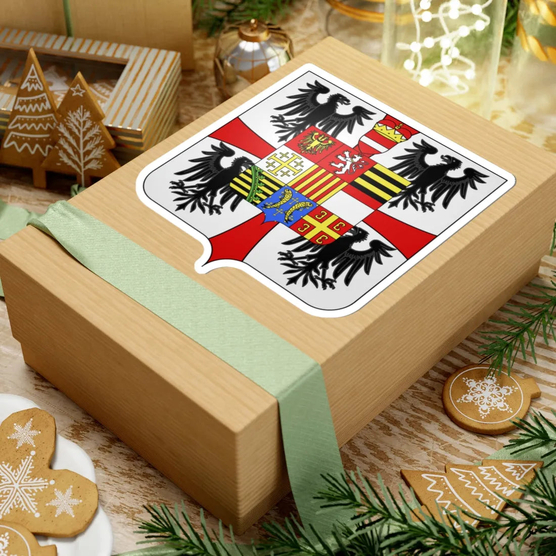 Blason famille it Gonzaga08 (Italy) (Coat of Arms) STICKER Vinyl Kiss-Cut Decal - The Sticker Space