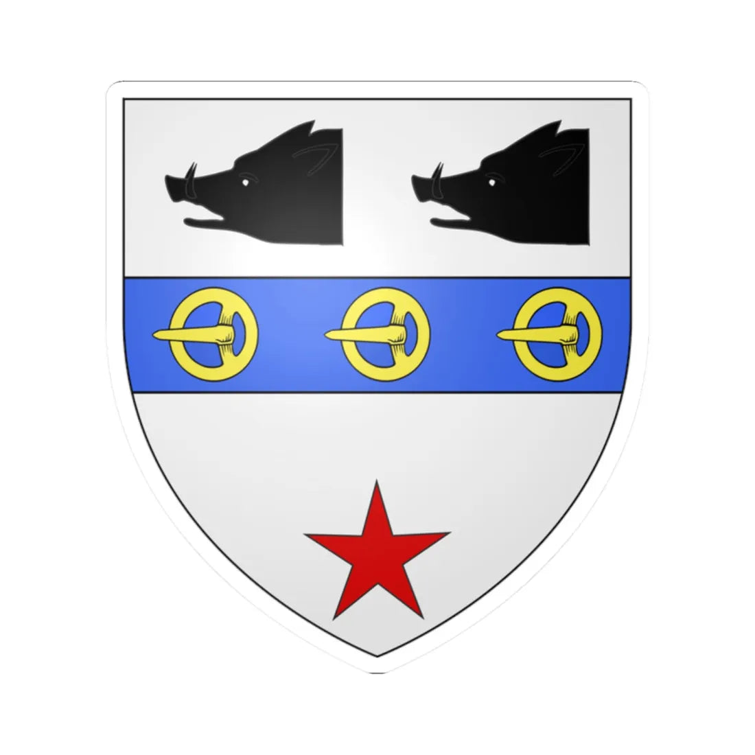 Blason Famille Labelle (Canada) (Coat of Arms) STICKER Vinyl Kiss-Cut Decal 2 Inch White - The Sticker Space