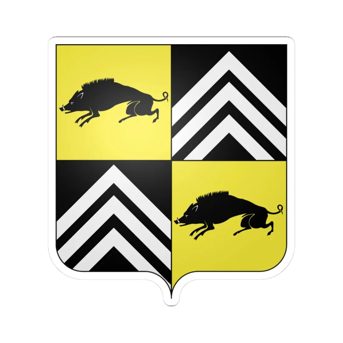 Blason famille Van de Werve (Belgium) (Coat of Arms) STICKER Vinyl Kiss-Cut Decal 3 Inch White - The Sticker Space