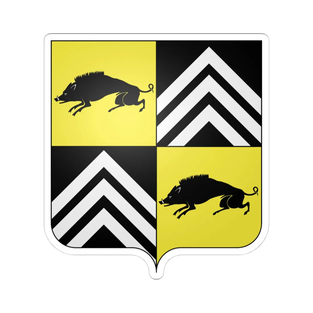 Blason famille Van de Werve (Belgium) (Coat of Arms) STICKER Vinyl Kiss-Cut Decal 4 Inch White - The Sticker Space