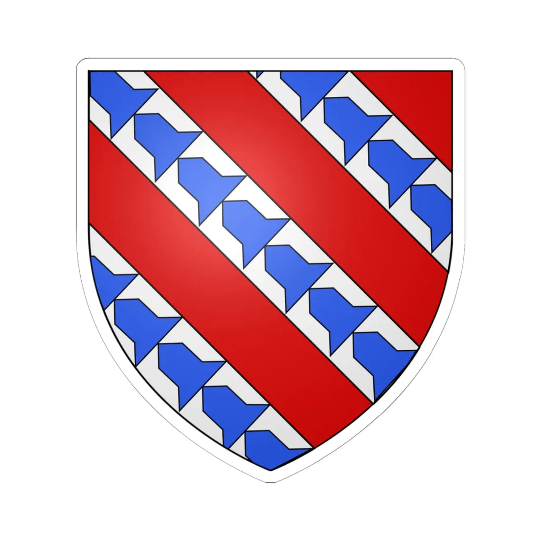 Blason Farciennes (Belgium) (Coat of Arms) STICKER Vinyl Kiss-Cut Decal 6 Inch White - The Sticker Space