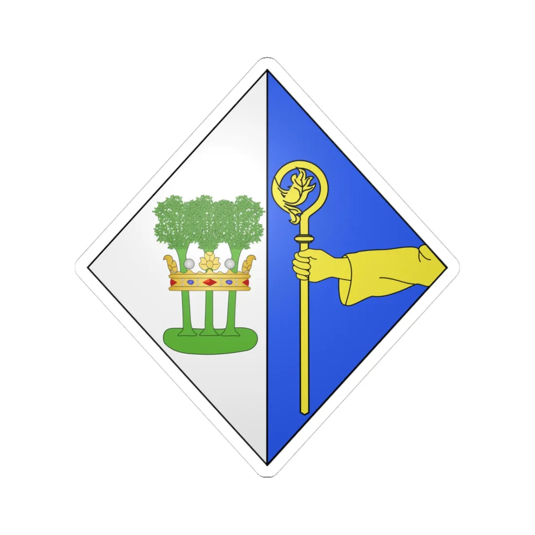 Blason Forest (Belgium) (Coat of Arms) STICKER Vinyl Kiss-Cut Decal 3 Inch White - The Sticker Space