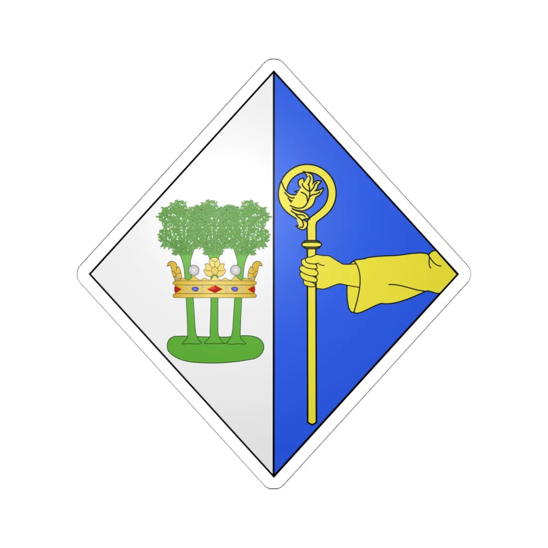 Blason Forest (Belgium) (Coat of Arms) STICKER Vinyl Kiss-Cut Decal 6 Inch White - The Sticker Space
