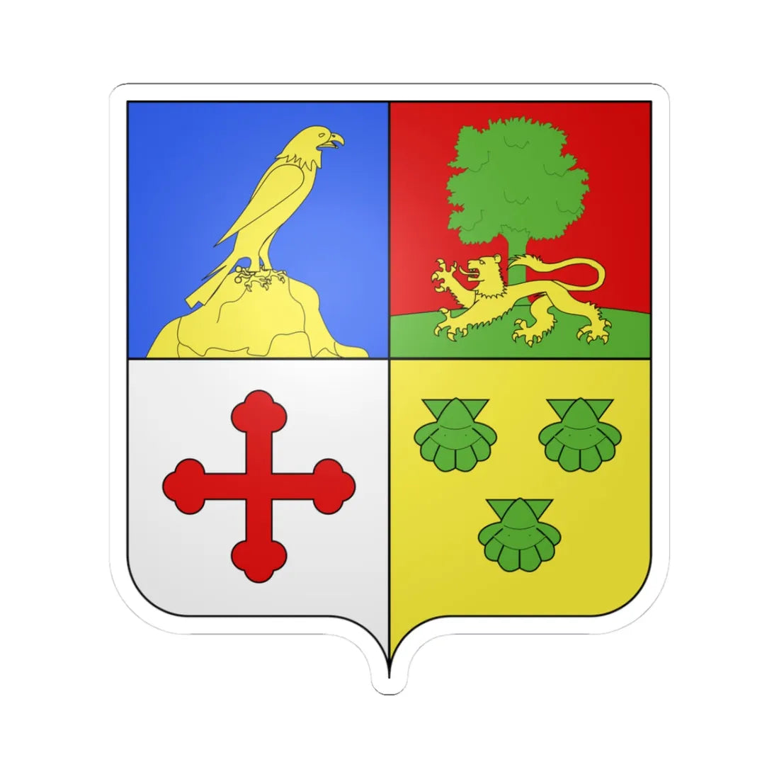 Blason Fr Abbadie-dItorrots Soule (Spain) (Coat of Arms) STICKER Vinyl Kiss-Cut Decal 3 Inch White - The Sticker Space