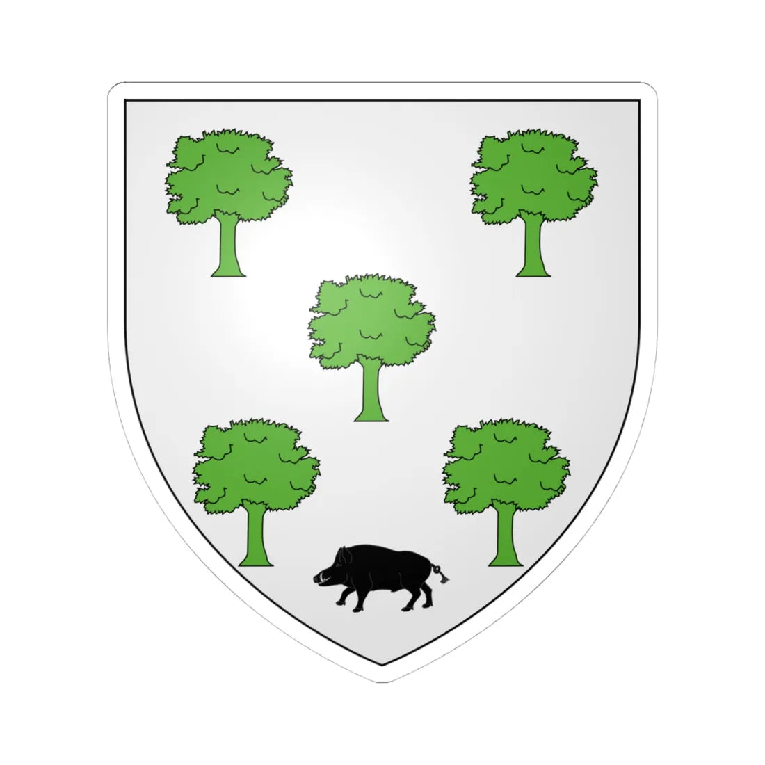 Blason Fr Abidabe Soule (Spain) (Coat of Arms) STICKER Vinyl Kiss-Cut Decal 4 Inch White - The Sticker Space