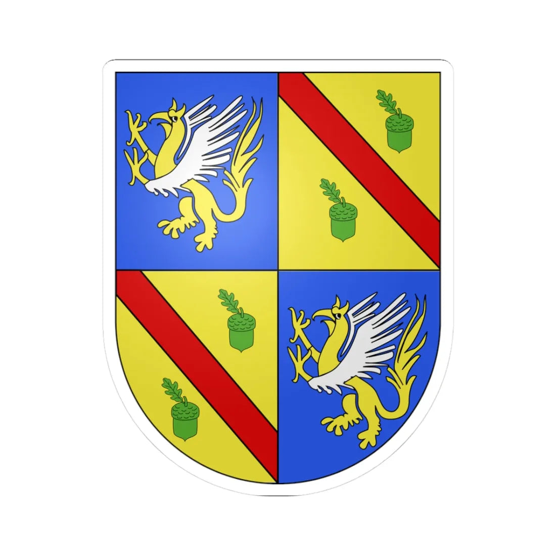 Blason Fr famille Abense Soule (Spain) (Coat of Arms) STICKER Vinyl Kiss-Cut Decal 3 Inch White - The Sticker Space