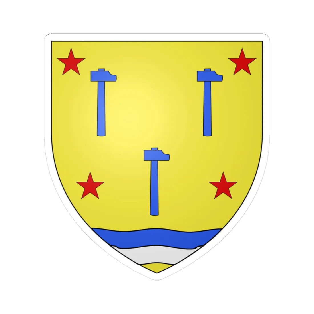 Blason Fr famille Anxuberro Labourd (Spain) (Coat of Arms) STICKER Vinyl Kiss-Cut Decal 3 Inch White - The Sticker Space