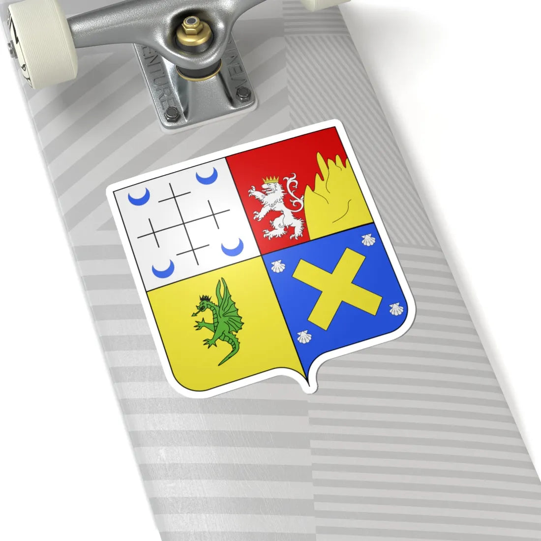Blason Fr famille Arrocain Soule (Spain) (Coat of Arms) STICKER Vinyl Kiss-Cut Decal - The Sticker Space