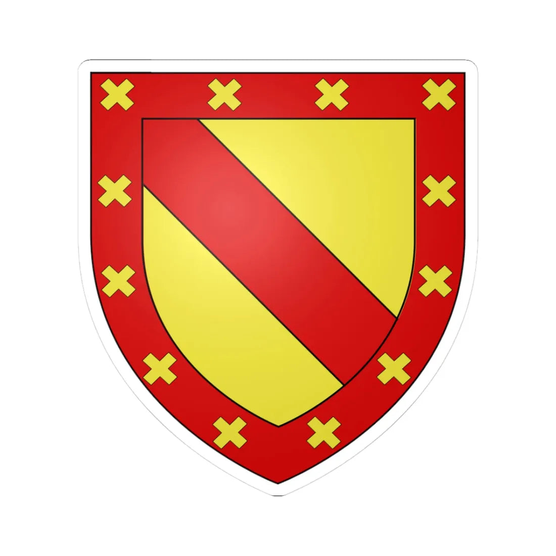 Blason Fr famille Azconbeguy Basse-Navarre (Spain) (Coat of Arms) STICKER Vinyl Kiss-Cut Decal 3 Inch White - The Sticker Space