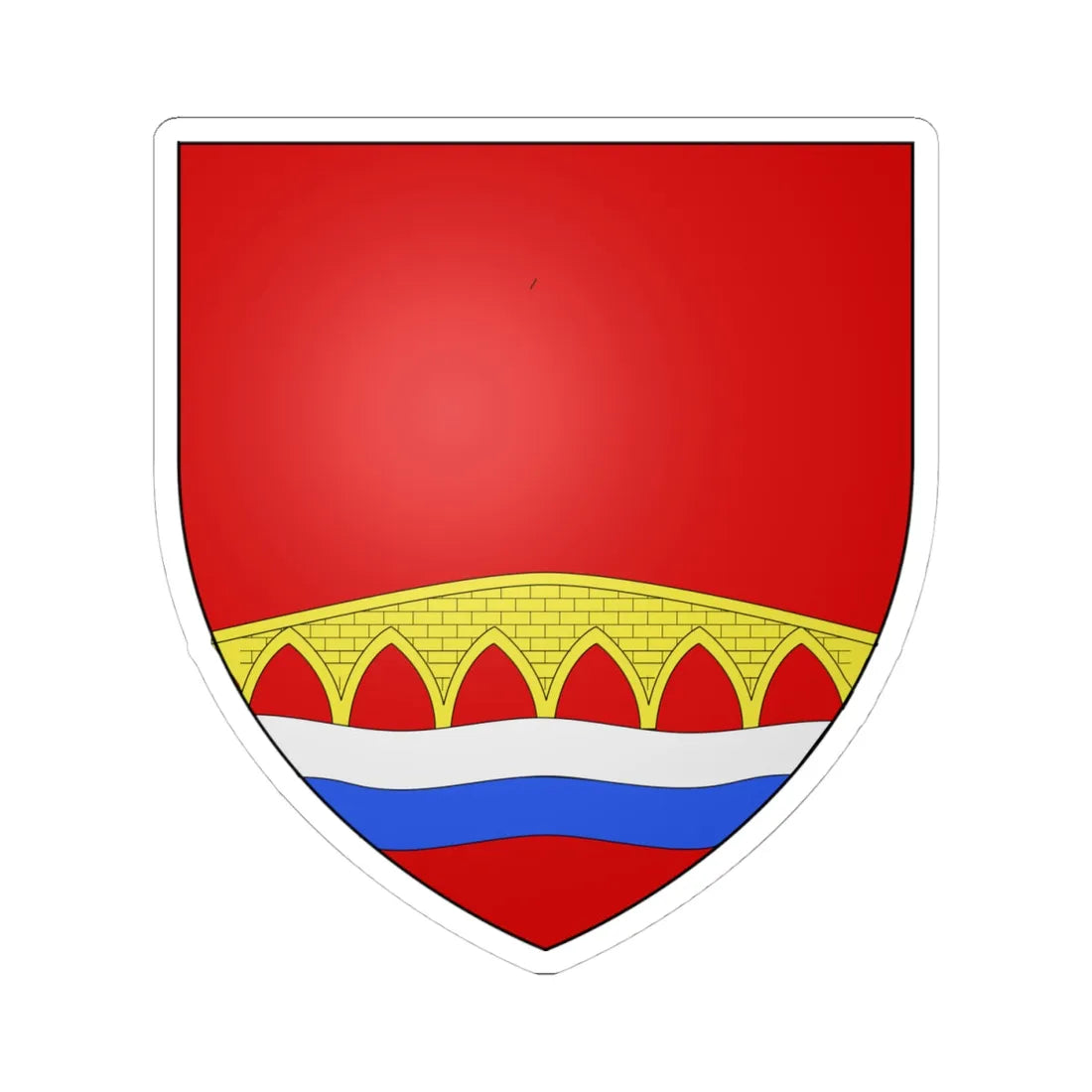 Blason Fr famille Barbier Labourd (Spain) (Coat of Arms) STICKER Vinyl Kiss-Cut Decal 4 Inch White - The Sticker Space