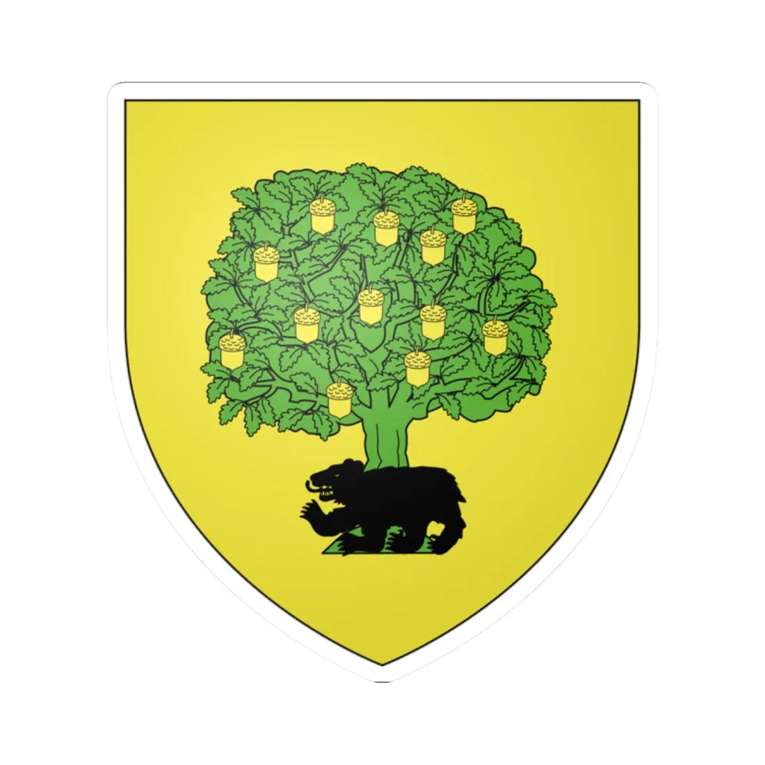 Blason Fr famille Beas Basse-Navarre (Spain) (Coat of Arms) STICKER Vinyl Kiss-Cut Decal 2 Inch White - The Sticker Space