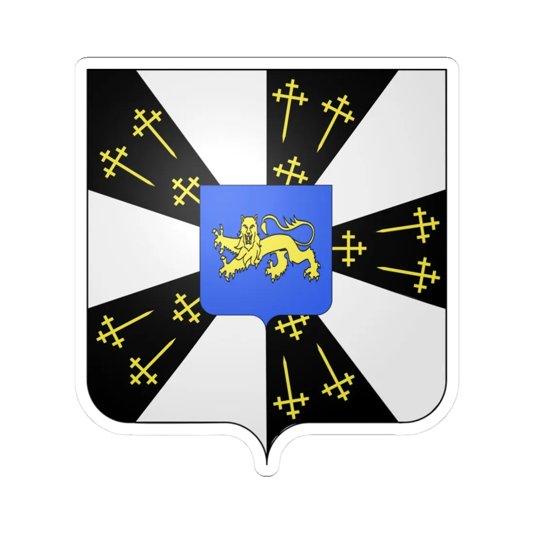 Blason Gammerages (Belgium) (Coat of Arms) STICKER Vinyl Kiss-Cut Decal 3 Inch White - The Sticker Space