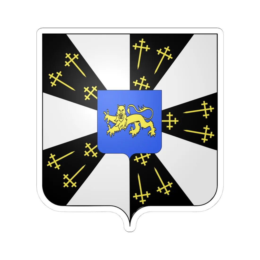 Blason Gammerages (Belgium) (Coat of Arms) STICKER Vinyl Kiss-Cut Decal 4 Inch White - The Sticker Space