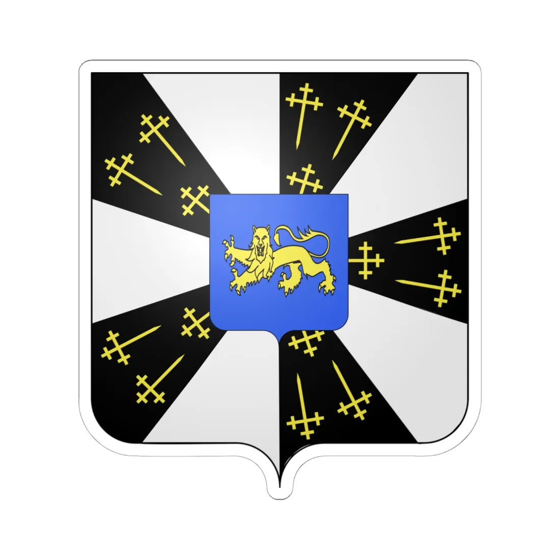 Blason Gammerages (Belgium) (Coat of Arms) STICKER Vinyl Kiss-Cut Decal 6 Inch White - The Sticker Space