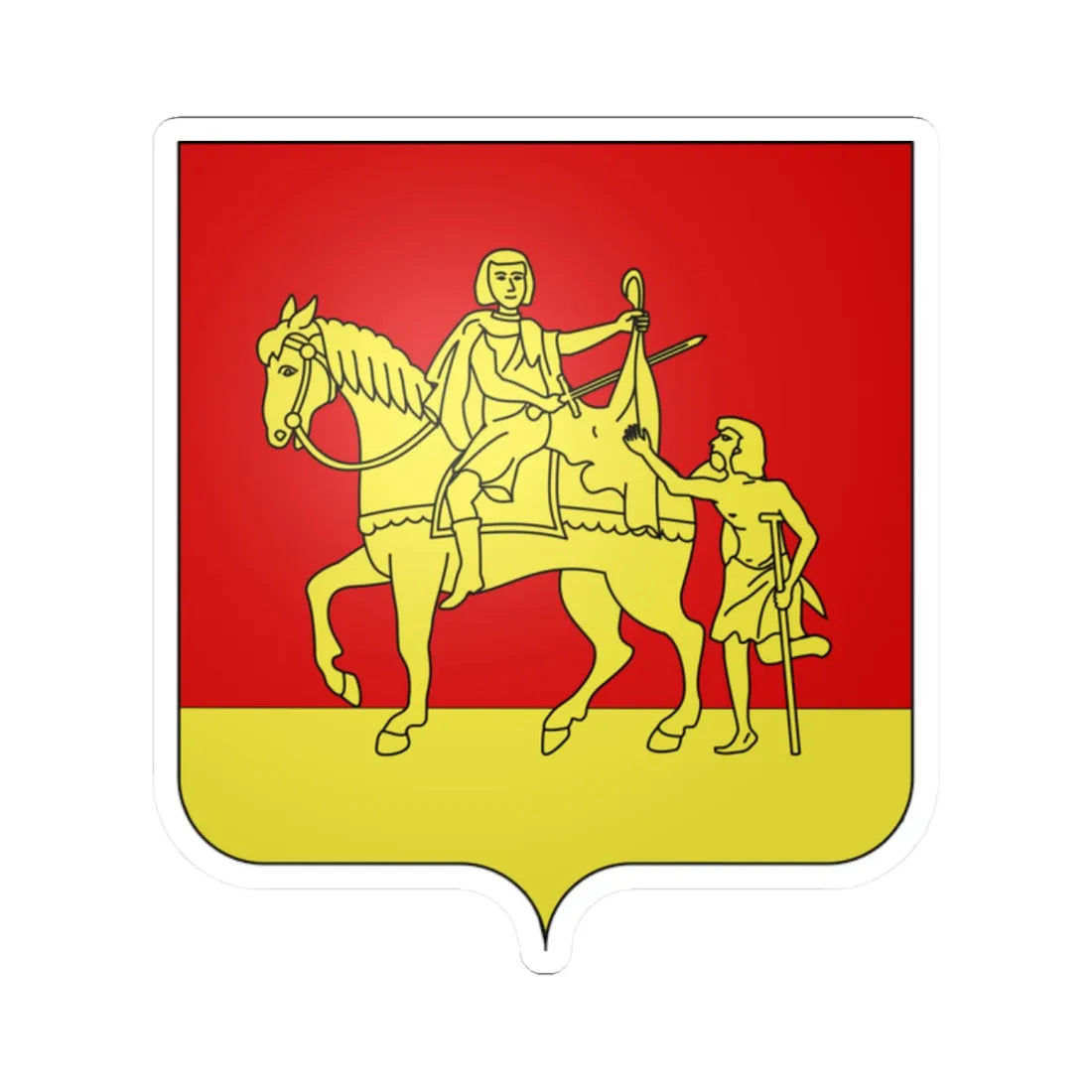 Blason Ganshoren (Belgium) (Coat of Arms) STICKER Vinyl Kiss-Cut Decal 2 Inch White - The Sticker Space