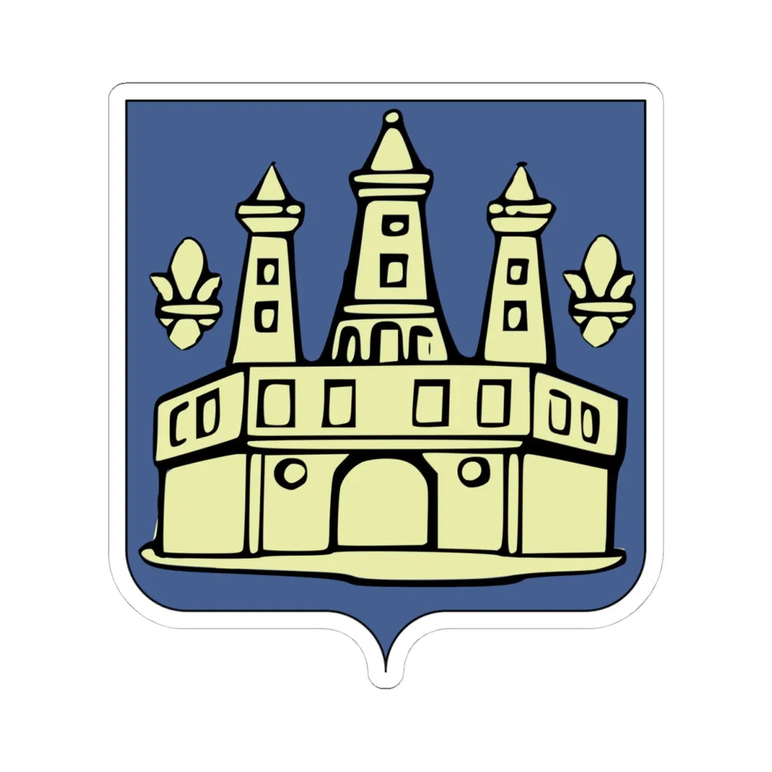 Blason Genappe (Belgium) (Coat of Arms) STICKER Vinyl Kiss-Cut Decal 4 Inch White - The Sticker Space