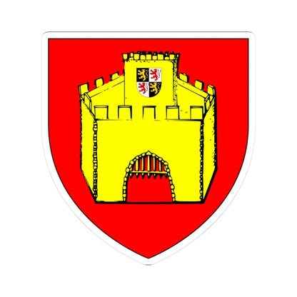 Blason Hannut (Belgium) (Coat of Arms) STICKER Vinyl Kiss-Cut Decal 3 Inch White - The Sticker Space