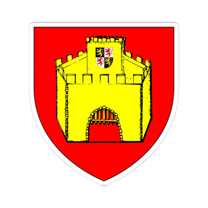 Blason Hannut (Belgium) (Coat of Arms) STICKER Vinyl Kiss-Cut Decal 4 Inch White - The Sticker Space