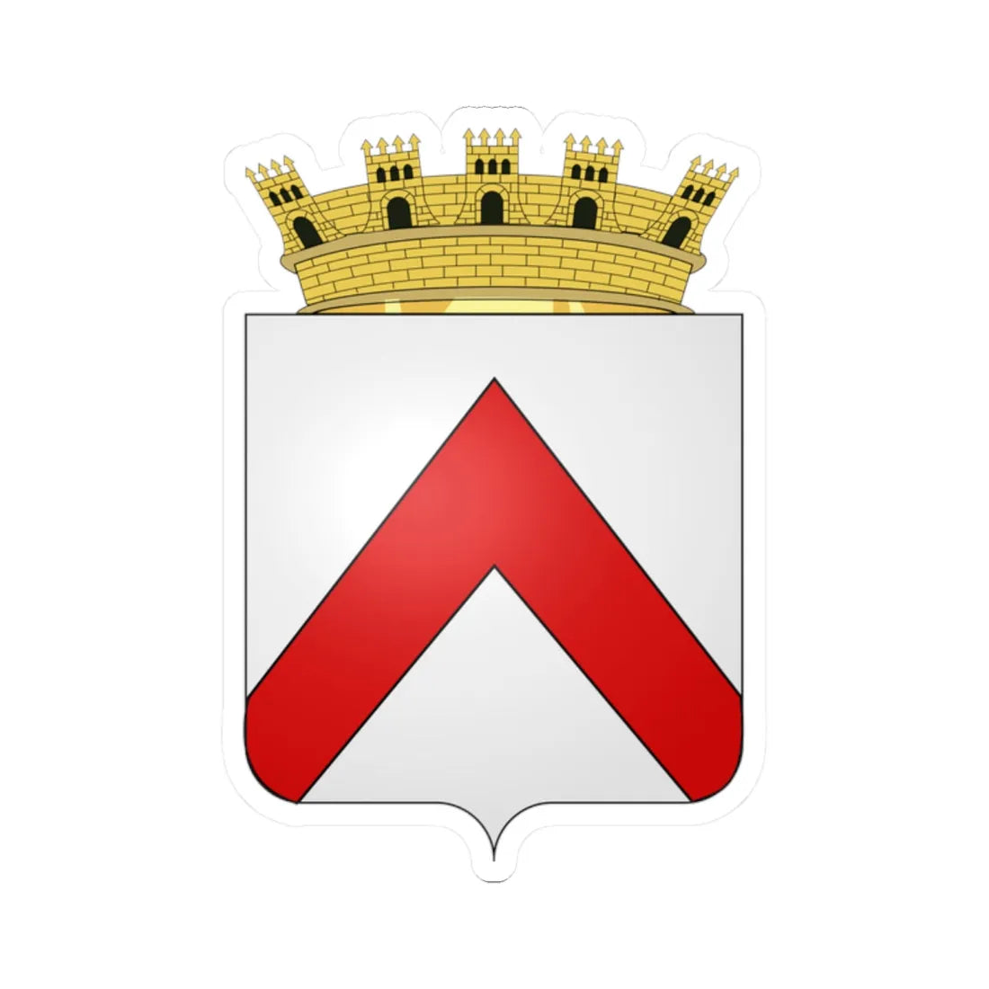 Blason Harelbeke (Belgium) (Coat of Arms) STICKER Vinyl Kiss-Cut Decal 2 Inch White - The Sticker Space