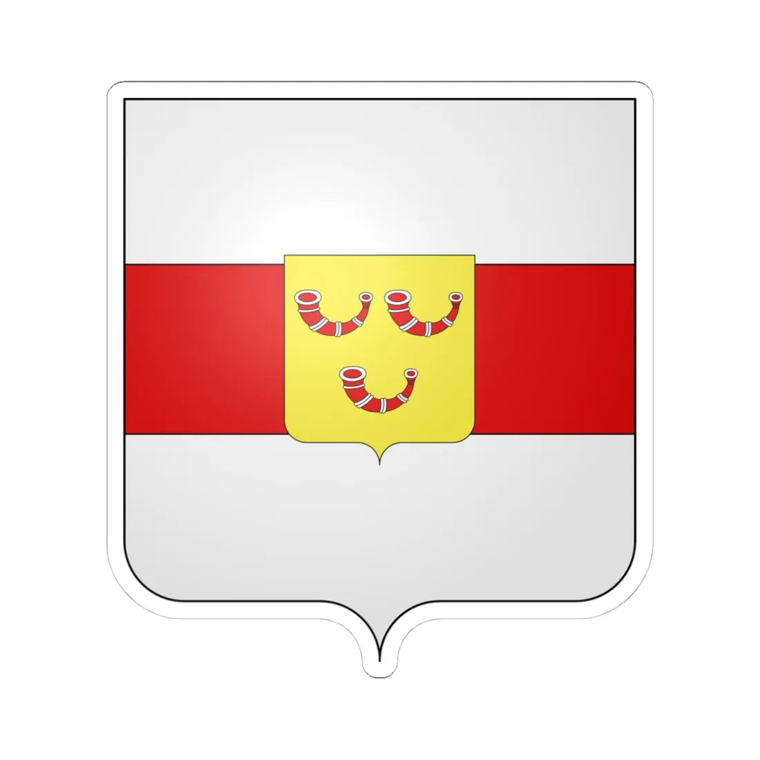 Blason Heuvelland (Belgium) (Coat of Arms) STICKER Vinyl Kiss-Cut Decal 4 Inch White - The Sticker Space
