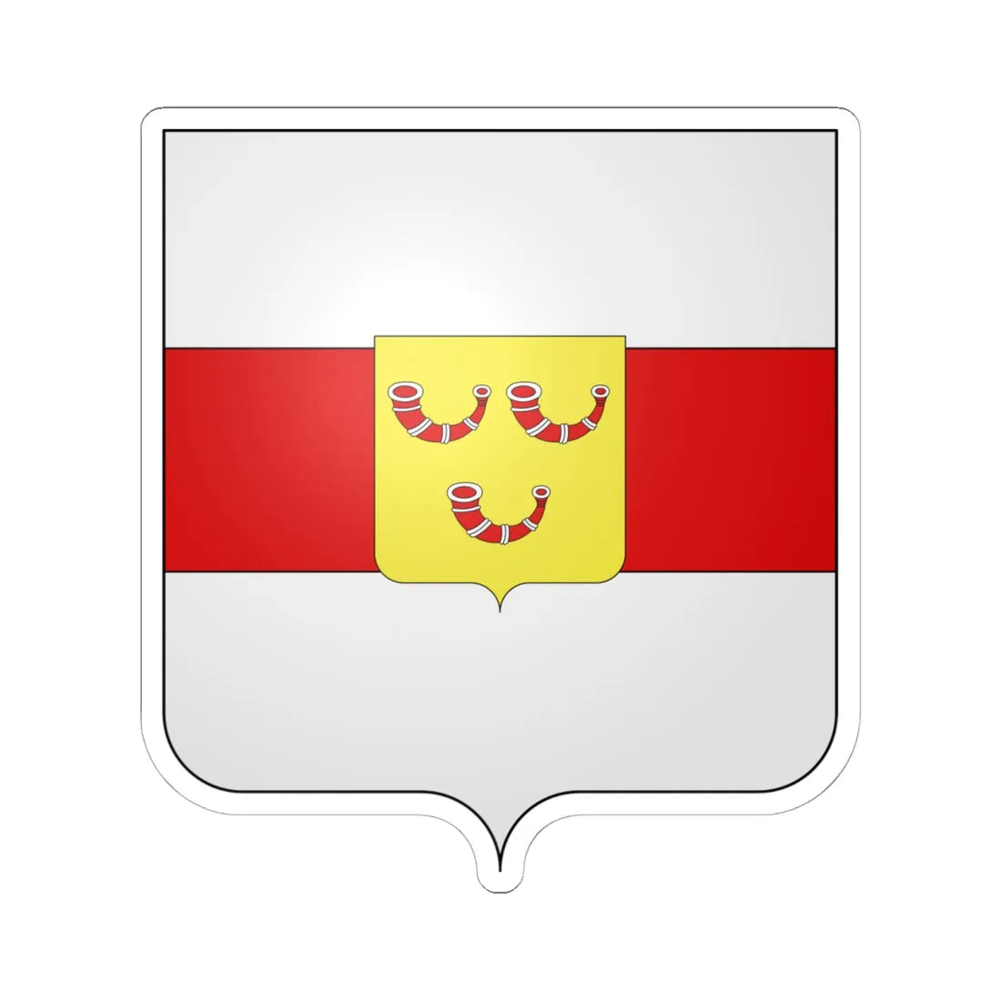 Blason Heuvelland (Belgium) (Coat of Arms) STICKER Vinyl Kiss-Cut Decal 6 Inch White - The Sticker Space